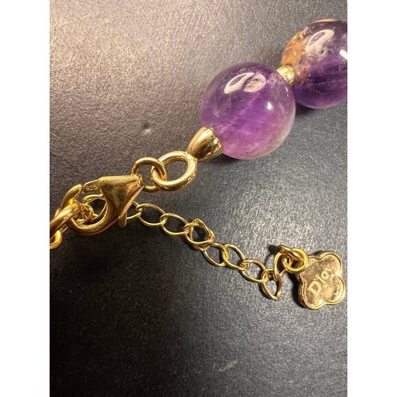 NEW Cacoxenite in amethyst graduated beaded necklace with gold vermeil - Picture 5 of 12